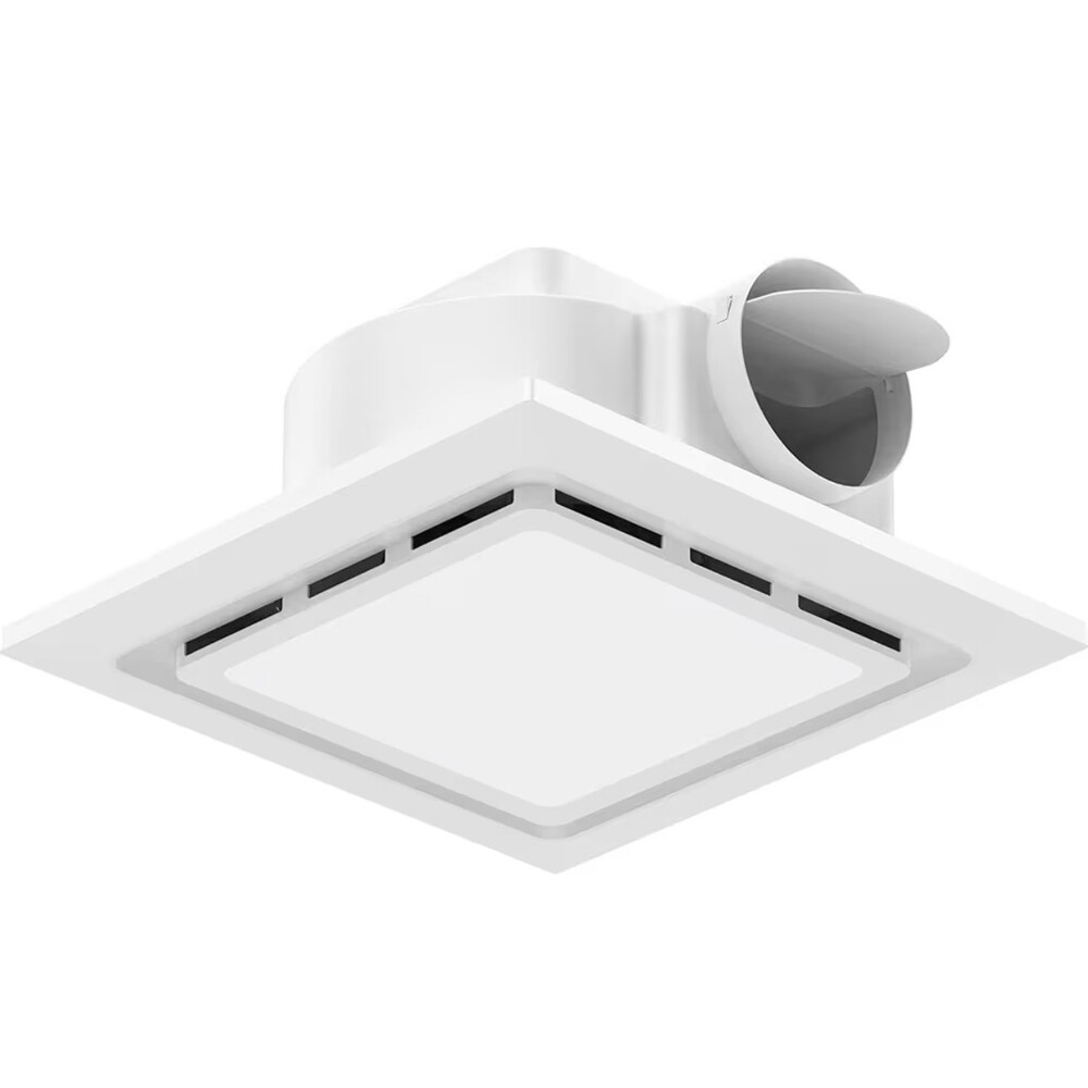 TEPU Bathroom Exhaust Fan with Light 130 CFM, 12" Size 9.8" x 9.8
